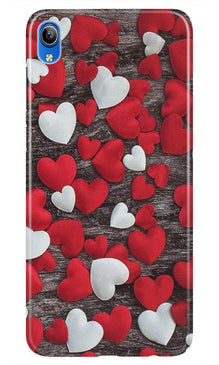 Red White Hearts Mobile Back Case for Redmi 7a  (Design - 105)