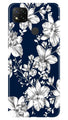 White flowers Blue Background Case for Xiaomi Redmi 9c