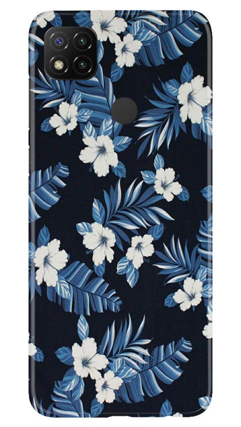 White flowers Blue Background2 Case for Xiaomi Redmi 9c