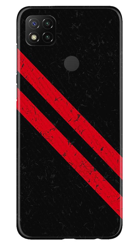 Black Red Pattern Mobile Back Case for Xiaomi Redmi 9c (Design - 373)