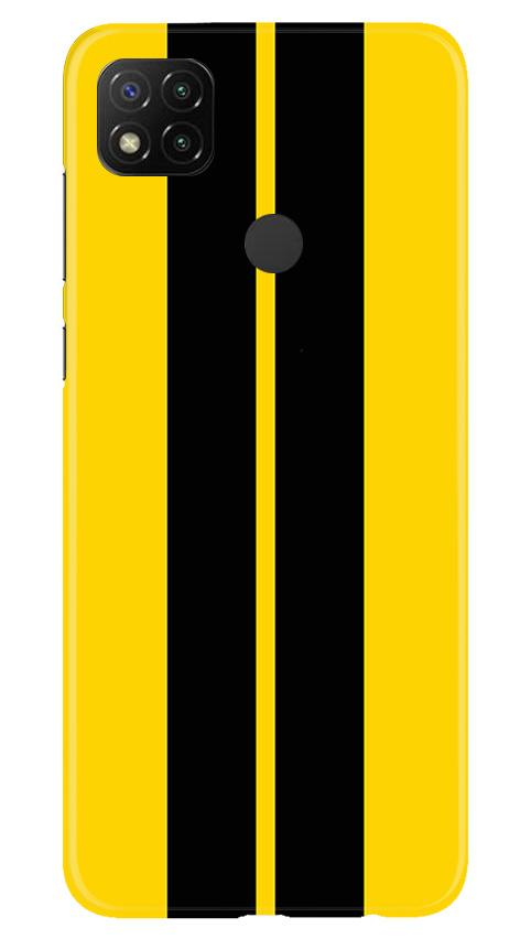 Black Yellow Pattern Mobile Back Case for Xiaomi Redmi 9c (Design - 377)