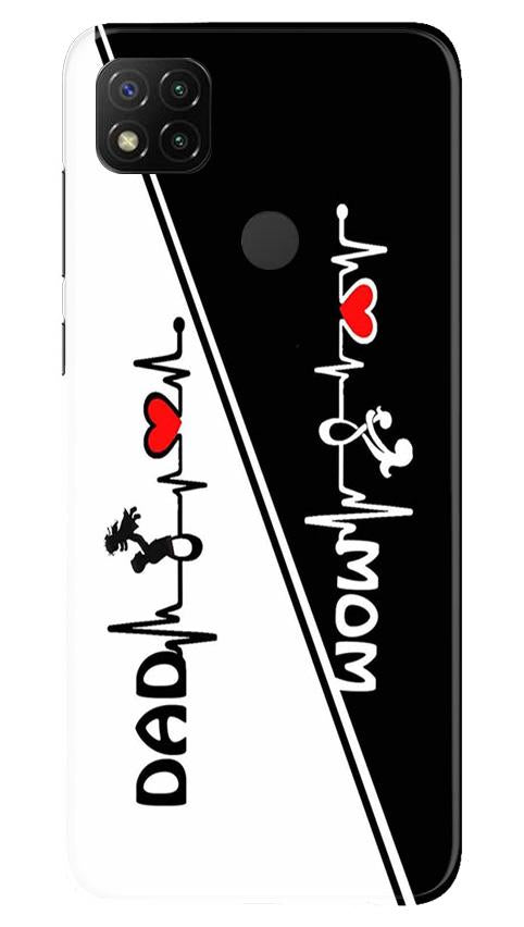 Love Mom Dad Mobile Back Case for Xiaomi Redmi 9c (Design - 385)