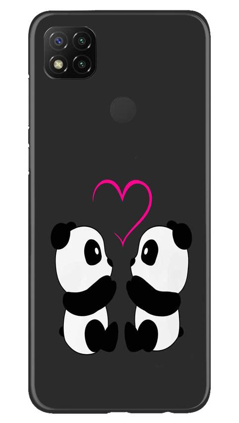 Panda Love Mobile Back Case for Xiaomi Redmi 9c (Design - 398)