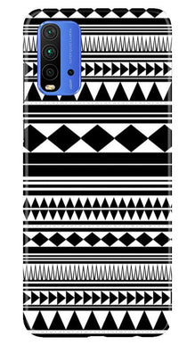 Black white Pattern Mobile Back Case for Redmi 9 Power (Design - 5)
