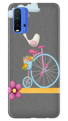 Sparron with cycle Mobile Back Case for Redmi 9 Power (Design - 34)
