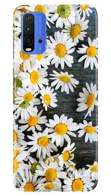 White flowers2 Mobile Back Case for Redmi 9 Power (Design - 62)