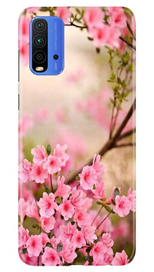 Pink flowers Mobile Back Case for Redmi 9 Power (Design - 69)