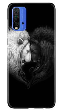 Dark White Lion Mobile Back Case for Redmi 9 Power  (Design - 140)