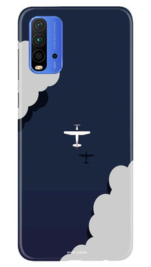 Clouds Plane Mobile Back Case for Redmi 9 Power (Design - 196)