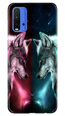 Wolf fight Mobile Back Case for Redmi 9 Power (Design - 221)