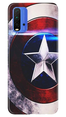 Captain America Shield Mobile Back Case for Redmi 9 Power (Design - 250)