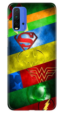 Superheros Logo Mobile Back Case for Redmi 9 Power (Design - 251)