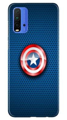 Captain America Shield Mobile Back Case for Redmi 9 Power (Design - 253)