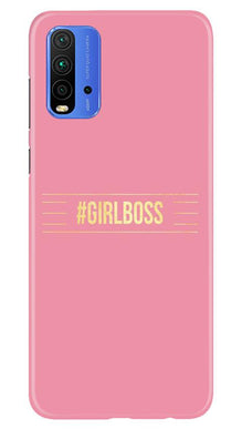 Girl Boss Pink Mobile Back Case for Redmi 9 Power (Design - 263)
