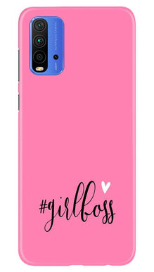 Girl Boss Pink Mobile Back Case for Redmi 9 Power (Design - 269)