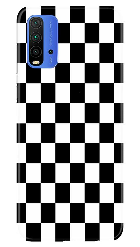 Black White Boxes Mobile Back Case for Redmi 9 Power (Design - 372)