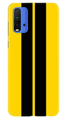 Black Yellow Pattern Mobile Back Case for Redmi 9 Power (Design - 377)