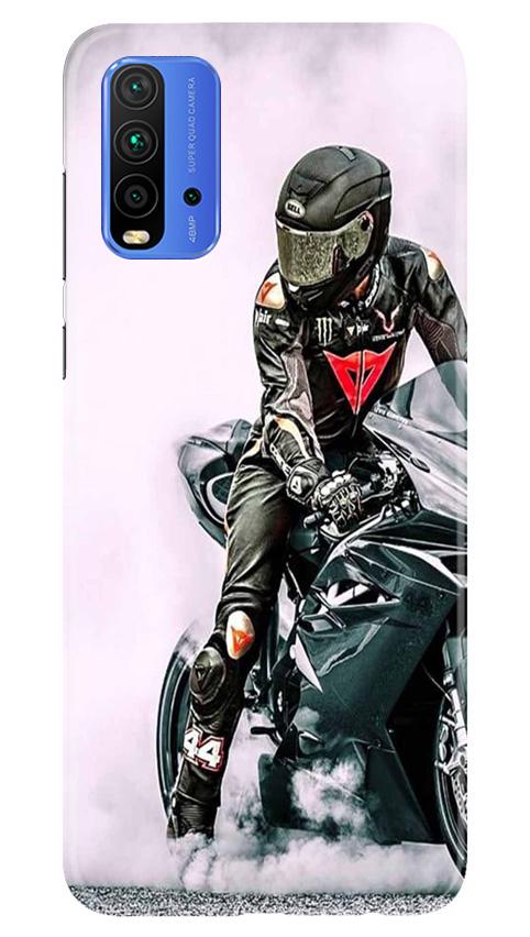 Biker Mobile Back Case for Redmi 9 Power (Design - 383)
