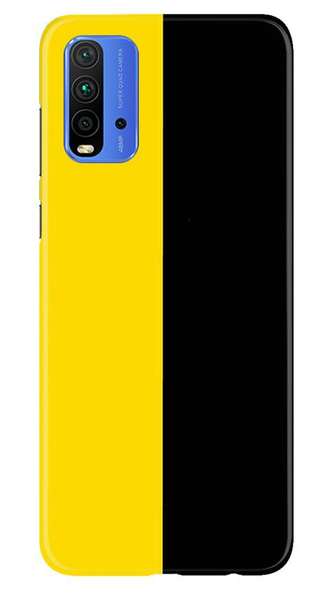Black Yellow Pattern Mobile Back Case for Redmi 9 Power (Design - 397)