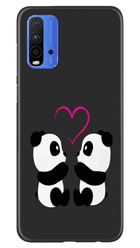 Panda Love Mobile Back Case for Redmi 9 Power (Design - 398)