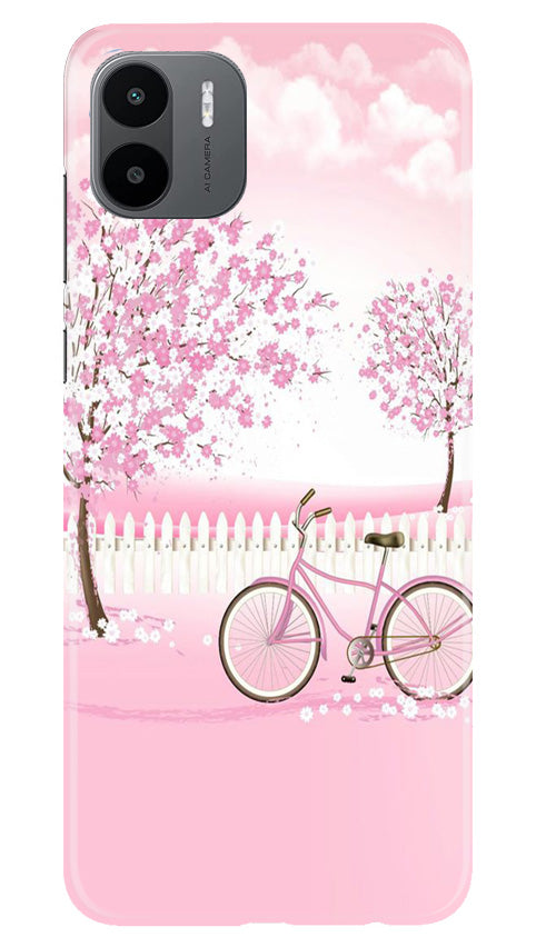 Pink Flowers Cycle Case for Redmi A1(Design - 102)