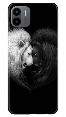 Dark White Lion Mobile Back Case for Redmi A1  (Design - 140)