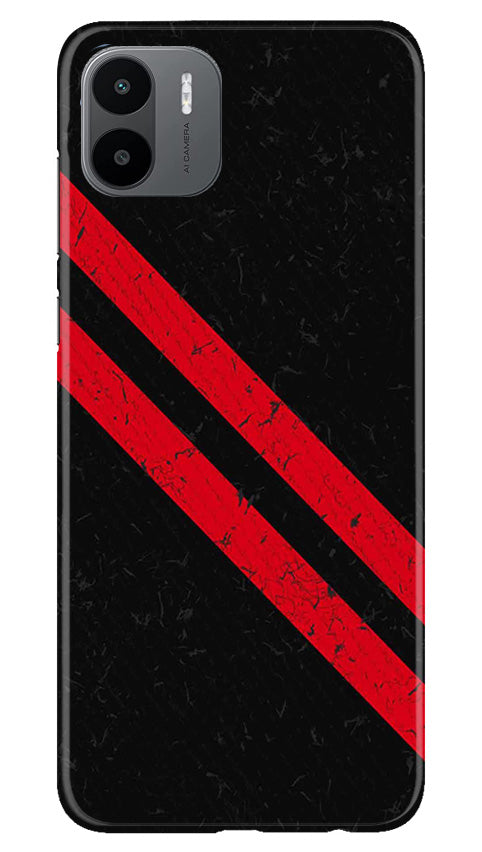 Black Red Pattern Mobile Back Case for Redmi A1 (Design - 332)