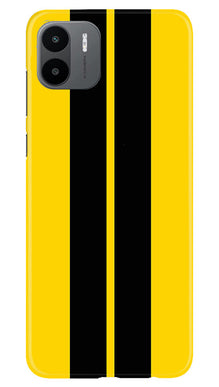 Black Yellow Pattern Mobile Back Case for Redmi A1 (Design - 336)