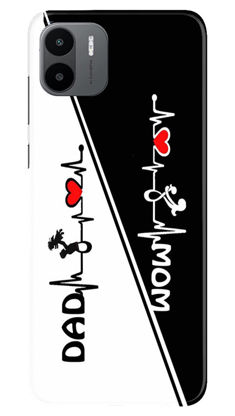 Love Mom Dad Mobile Back Case for Redmi A1 (Design - 344)