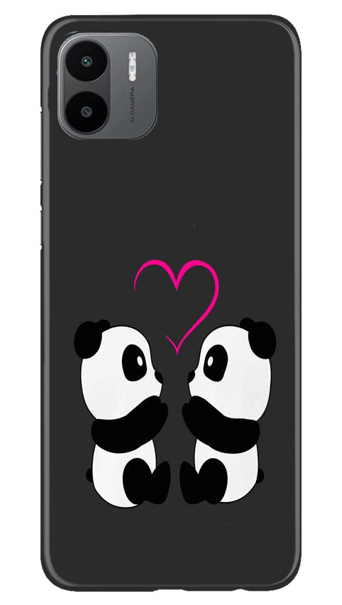 Panda Love Mobile Back Case for Redmi A1 (Design - 355)