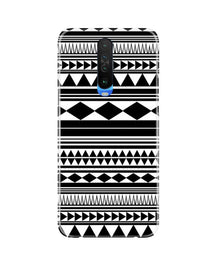 Black white Pattern Mobile Back Case for Redmi K30 (Design - 5)