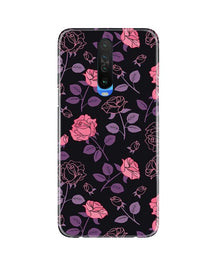 Rose Black Background Mobile Back Case for Redmi K30 (Design - 27)