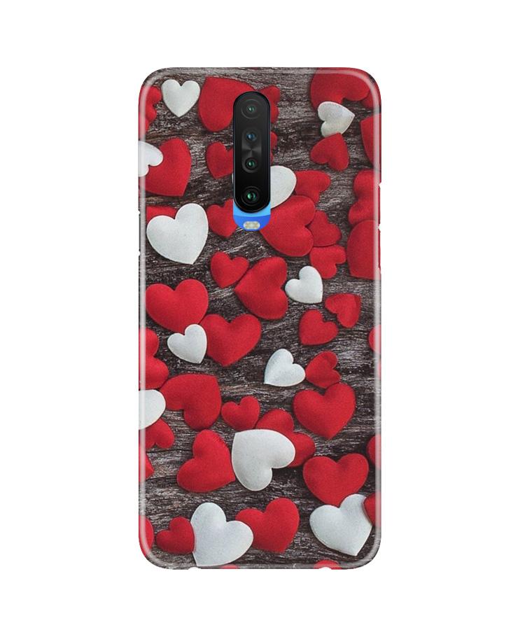 Red White Hearts Case for Redmi K30  (Design - 105)