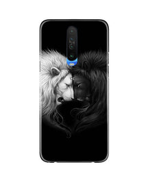 Dark White Lion Mobile Back Case for Redmi K30  (Design - 140)