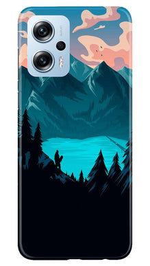 Mountains Mobile Back Case for Redmi K50i (Design - 155)