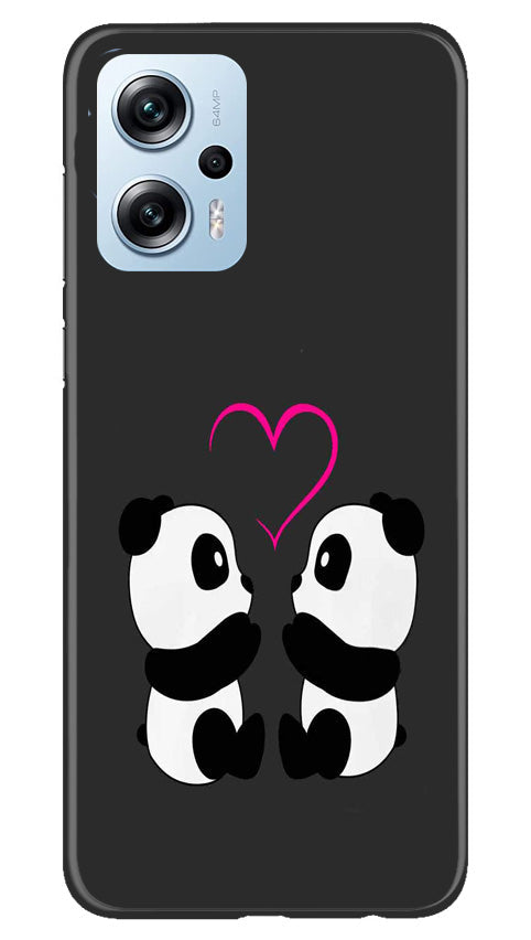 Panda Love Mobile Back Case for Redmi K50i (Design - 355)