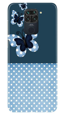 White dots Butterfly Mobile Back Case for Redmi Note 9 (Design - 31)