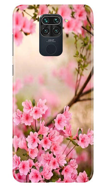 Pink flowers Mobile Back Case for Redmi Note 9 (Design - 69)