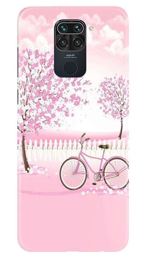 Pink Flowers Cycle Case for Redmi Note 9(Design - 102)