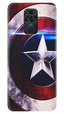 Captain America Shield Mobile Back Case for Redmi Note 9 (Design - 250)
