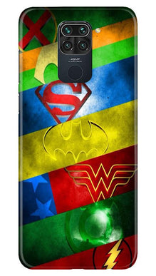 Superheros Logo Mobile Back Case for Redmi Note 9 (Design - 251)