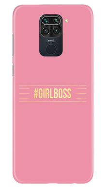 Girl Boss Pink Mobile Back Case for Redmi Note 9 (Design - 263)