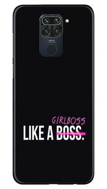 Like a Girl Boss Mobile Back Case for Redmi Note 9 (Design - 265)