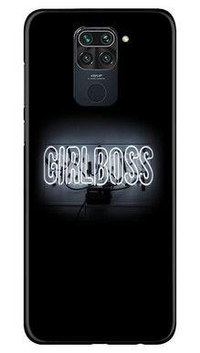 Girl Boss Black Mobile Back Case for Redmi Note 9 (Design - 268)