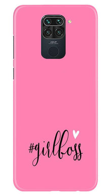 Girl Boss Pink Mobile Back Case for Redmi Note 9 (Design - 269)