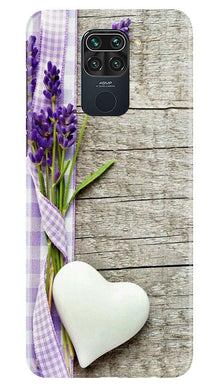 White Heart Mobile Back Case for Redmi Note 9 (Design - 298)