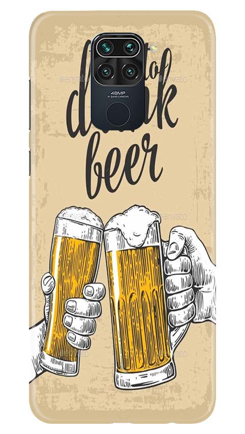 Drink Beer Mobile Back Case for Redmi Note 9 (Design - 328)