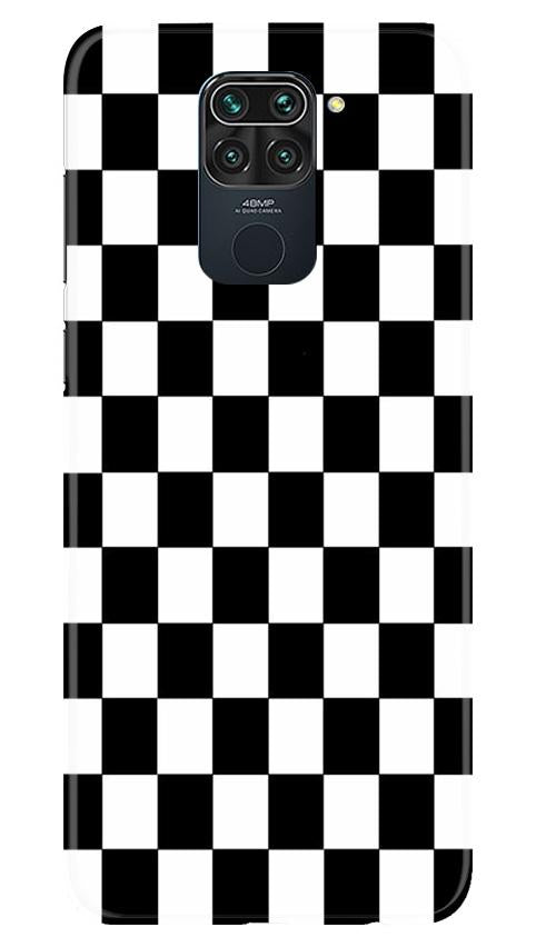 Black White Boxes Mobile Back Case for Redmi Note 9 (Design - 372)