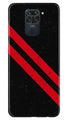 Black Red Pattern Mobile Back Case for Redmi Note 9 (Design - 373)