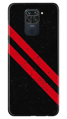 Black Red Pattern Mobile Back Case for Redmi Note 9 (Design - 373)